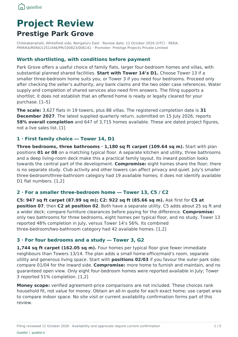 Sample report, page 1 of 5